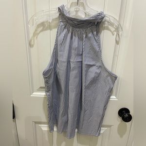 Hawthorn Sleeveless Top, size L blue and white stripes